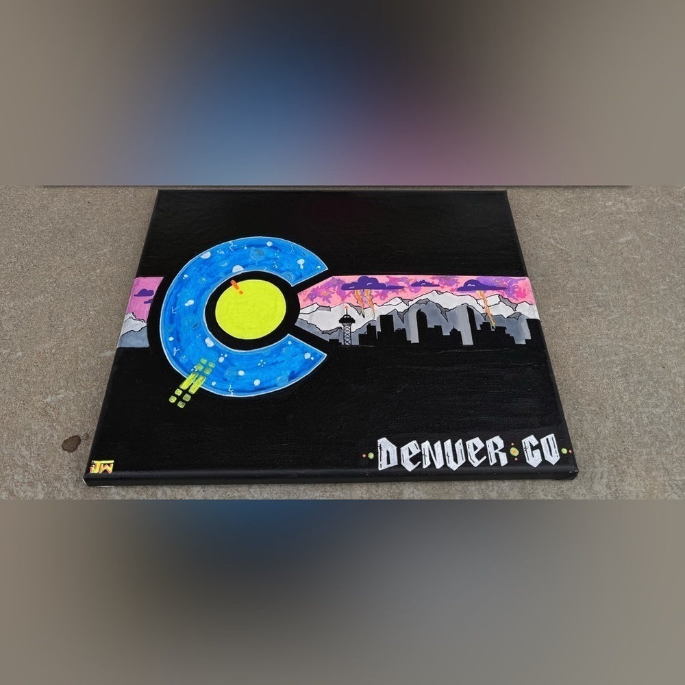 Original Art By Colorado Artist Acrylic Paint On Unframed Canvas 11 X 14 - Picture 2 of 9